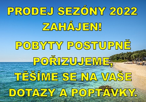 101 CK Zemek ZAHÁJENÍ PRODEJE 2022 Jadran 2022 / Chorvatsko